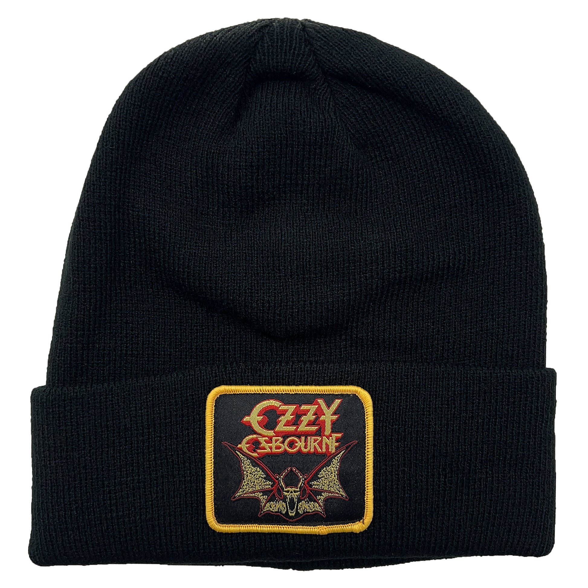 Ozzy Osbourne Ozzy Black Cuff Knit w/ Woven Label & Satin Stitch Down Beanie