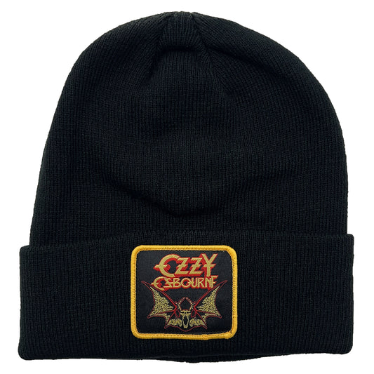 Ozzy Osbourne Ozzy Black Cuff Knit w/ Woven Label & Satin Stitch Down Beanie