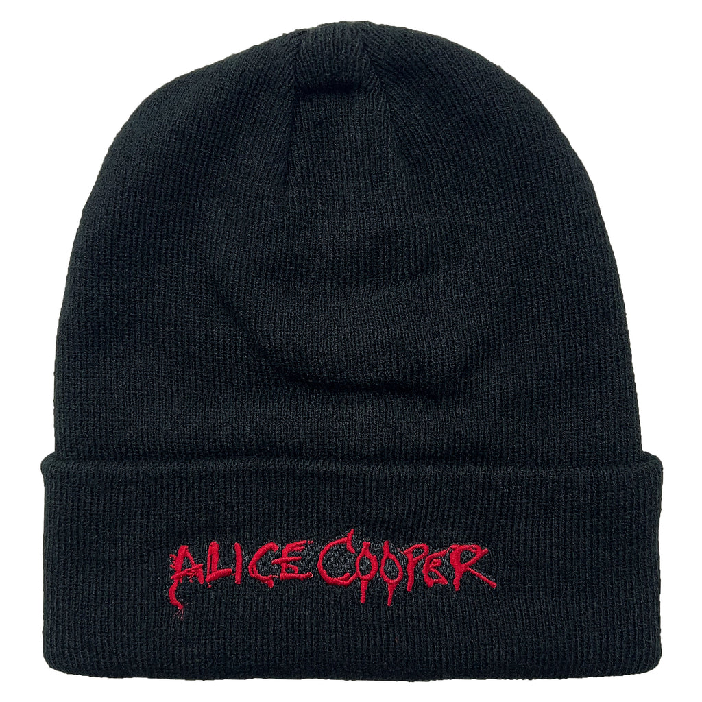 Alice Cooper Black Cuff Knit w/ Direct Embroidery Beanie