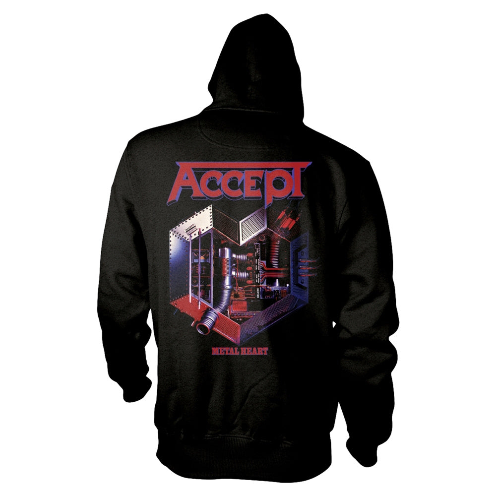 Metal Heart 1 Zippered Hooded Sweatshirt