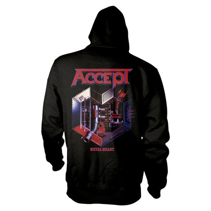 Metal Heart 1 Zippered Hooded Sweatshirt