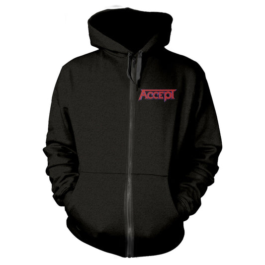 Accept Metal Heart 1 Zippered Hooded Sweatshirt
