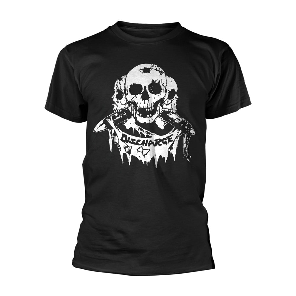 Discharge 3 Skulls (black) T-shirt