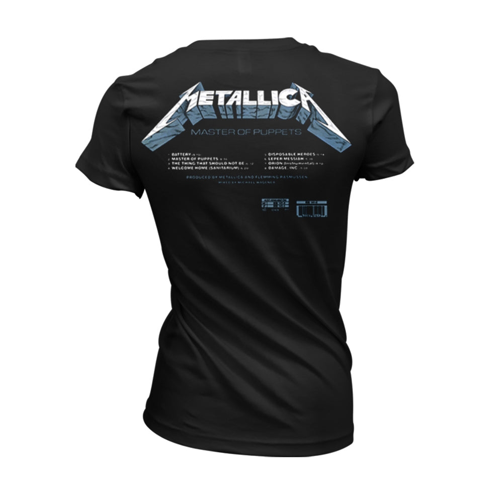 Metallica Master Of Puppets Tracks (black) Womens T-shirt