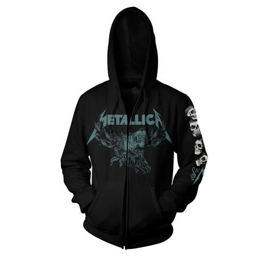 S&m2 Skulls Zippered Hooded Sweatshirt