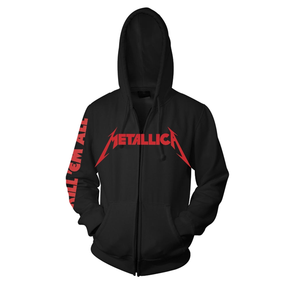Kill Em All Zippered Hooded Sweatshirt