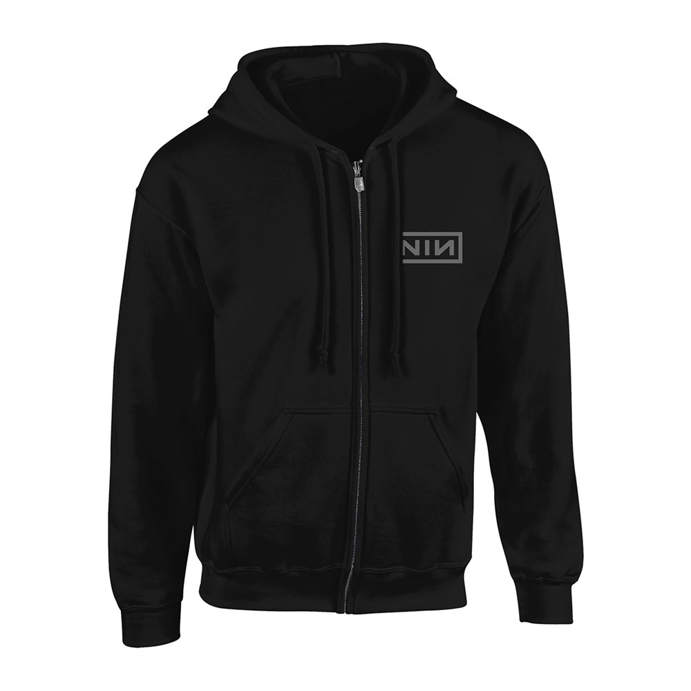 Nine Inch Nails Classic Grey Logo Zippered Hooded Sweatshirt