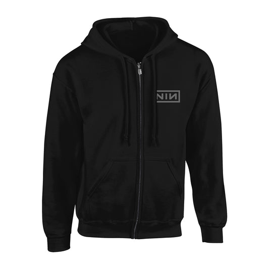 Nine Inch Nails Classic Grey Logo Zippered Hooded Sweatshirt