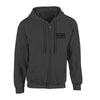 Classic Black Logo Zippered Hooded Sweatshirt