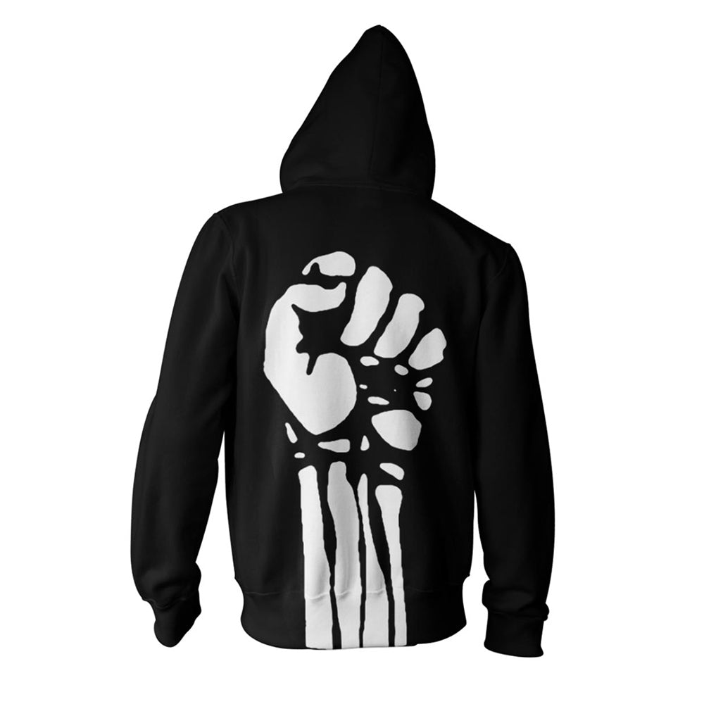 Rage Against The Machine Large Fist Zippered Hooded Sweatshirt