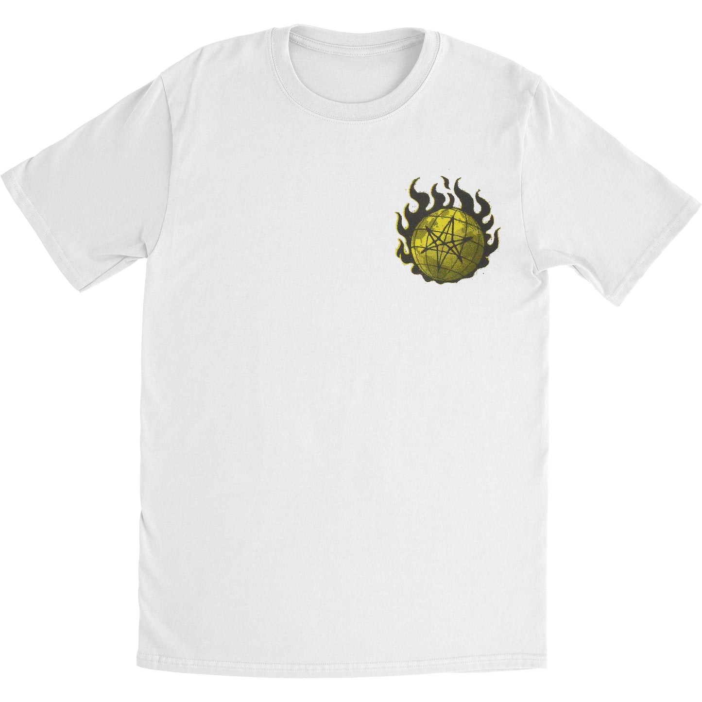 Flames (White) Slim Fit T-shirt