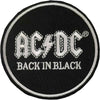 Back In Black Circle Embroidered Patch