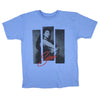 3 Strips Photo on Blue Tee T-shirt