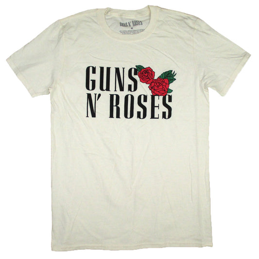Guns N Roses Red Roses on Light Tan Tee T-shirt