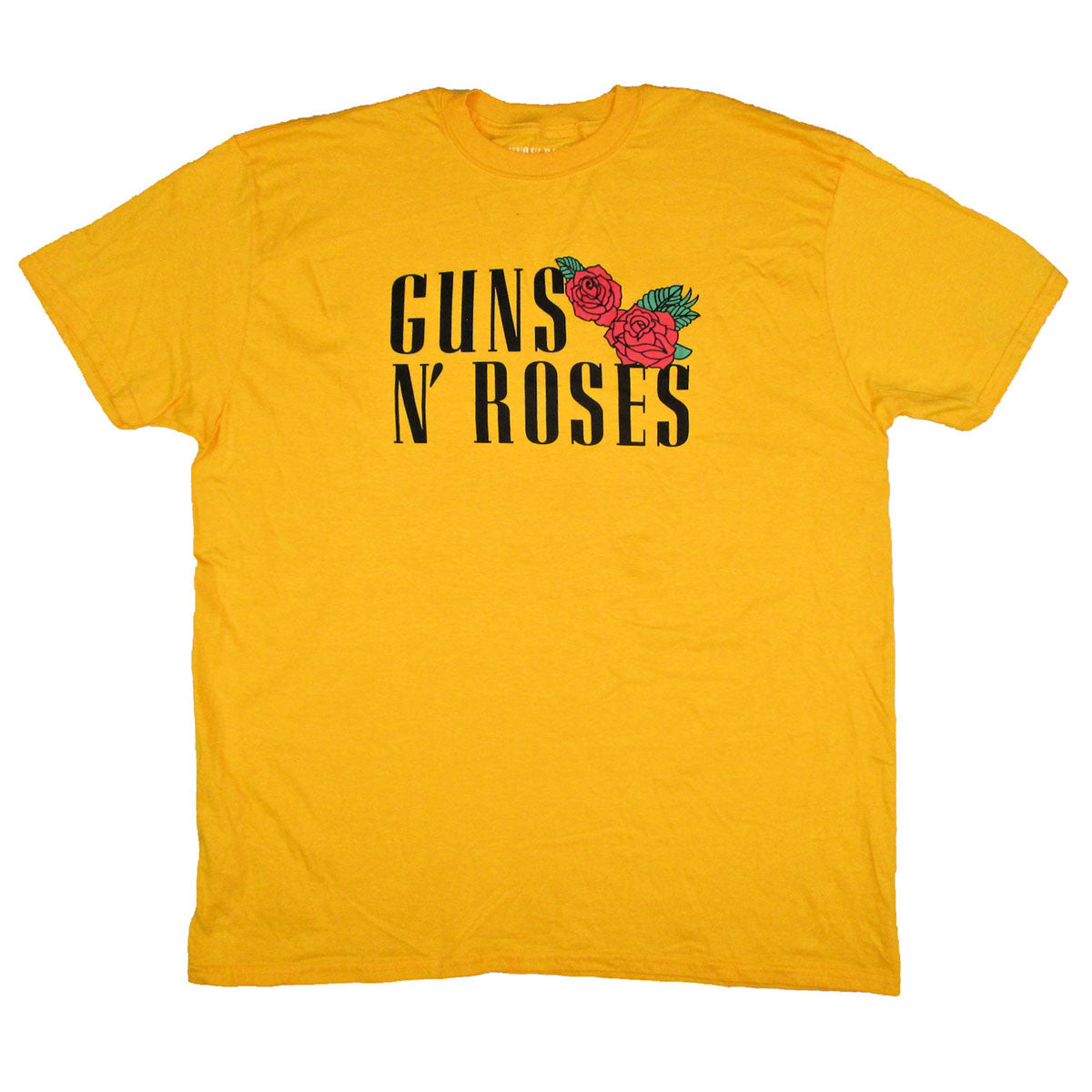 Guns N Roses Red Roses on Yellow Tee T-shirt