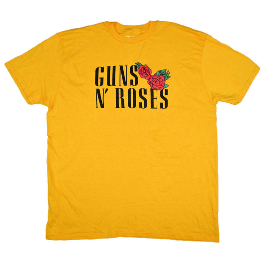 Guns N Roses Guns N Roses Red Roses on Yellow Tee T-shirt
