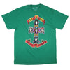 Colored Cross on Green Tee T-shirt