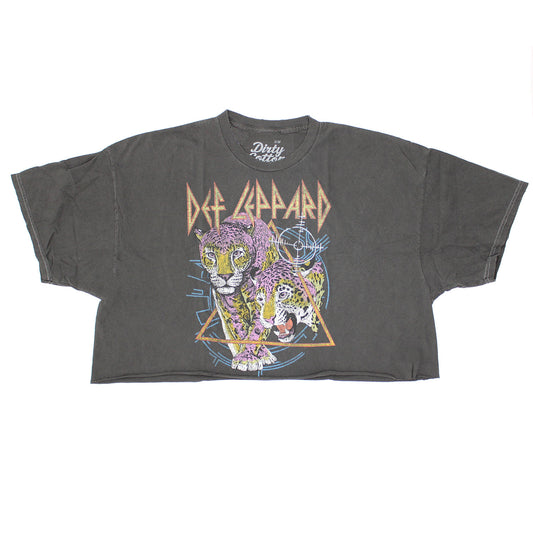Def Leppard Animal Oversize Crop Junior Top