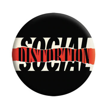 Social Distortion Ripped Logo Button 432917 | Rockabilia Merch Store