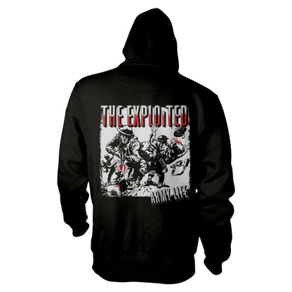 Exploited Army Life (black) Zippered Hooded Sweatshirt