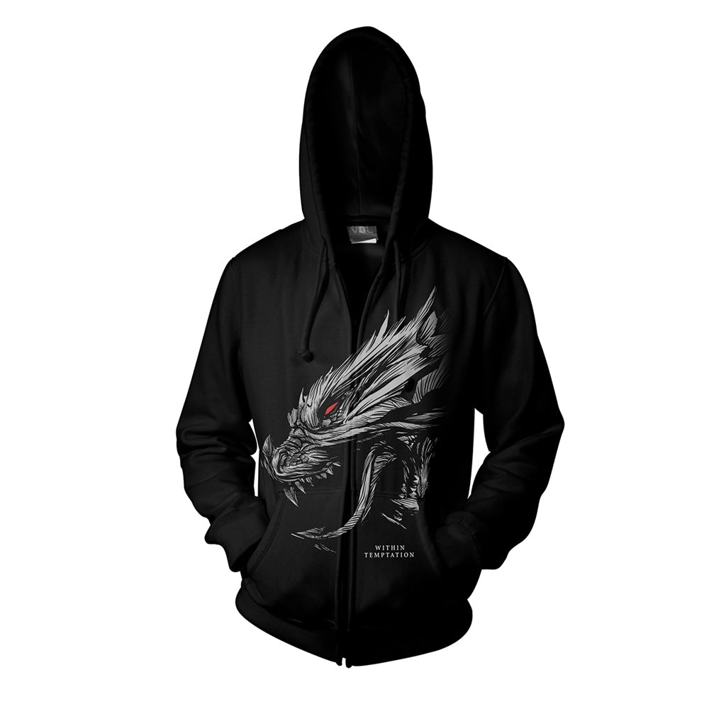 Within Temptation Hydra Head Zippered Hooded Sweatshirt