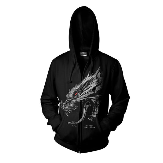 Within Temptation Hydra Head Zippered Hooded Sweatshirt