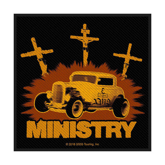 Ministry Jesus Built My Hotrod Woven Patch