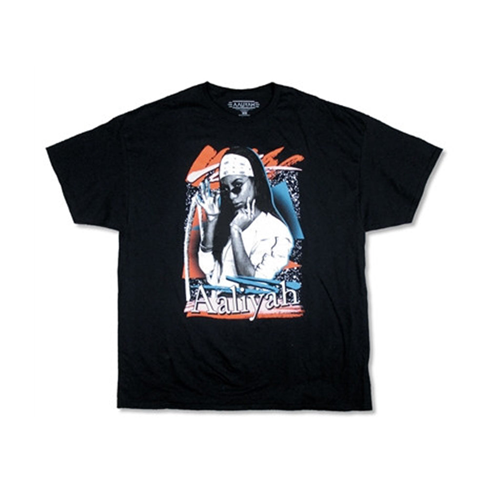 Aaliyah White Bandana Picture Tee T-shirt 436246 | Rockabilia Merch Store