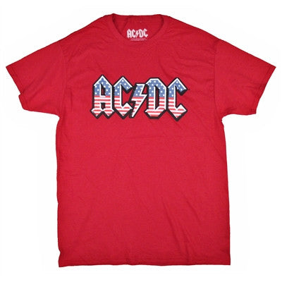 AC/DC Old Glory on Red Tee T-shirt 436272 | Rockabilia Merch Store
