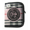 Pink Plaid Seal Emblem Patch Zipper Womens Wallet Girls Wallet