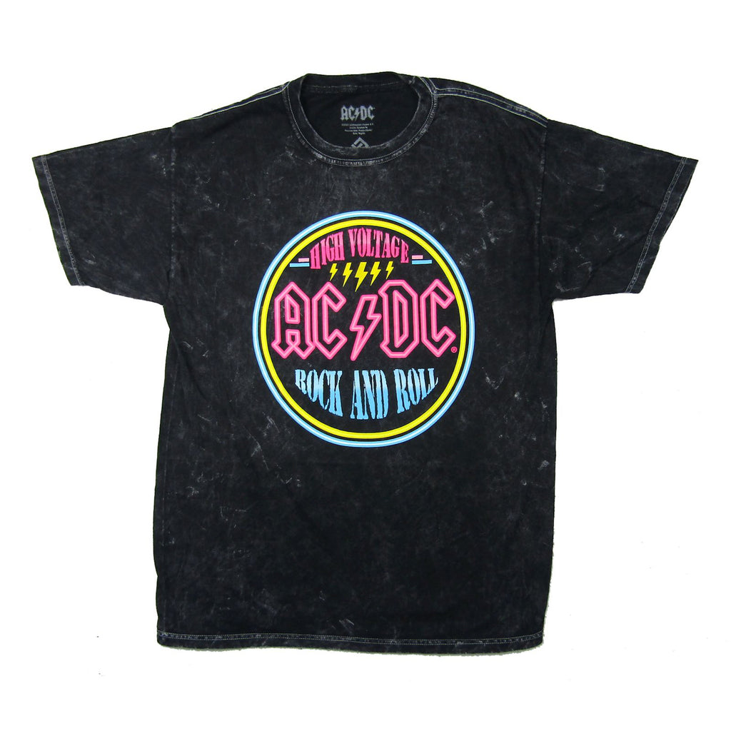 AC/DC Neon High Voltage Rock N Roll Stonewashed T-shirt 436819 ...