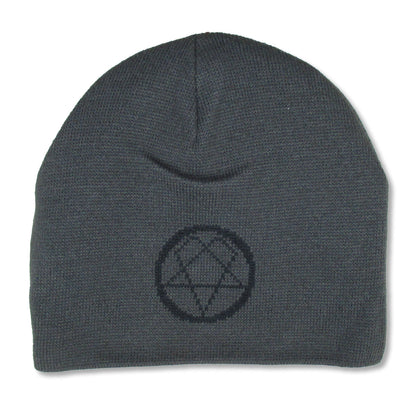 HIM Black With Grey Logo Reversible Beanie Beanie