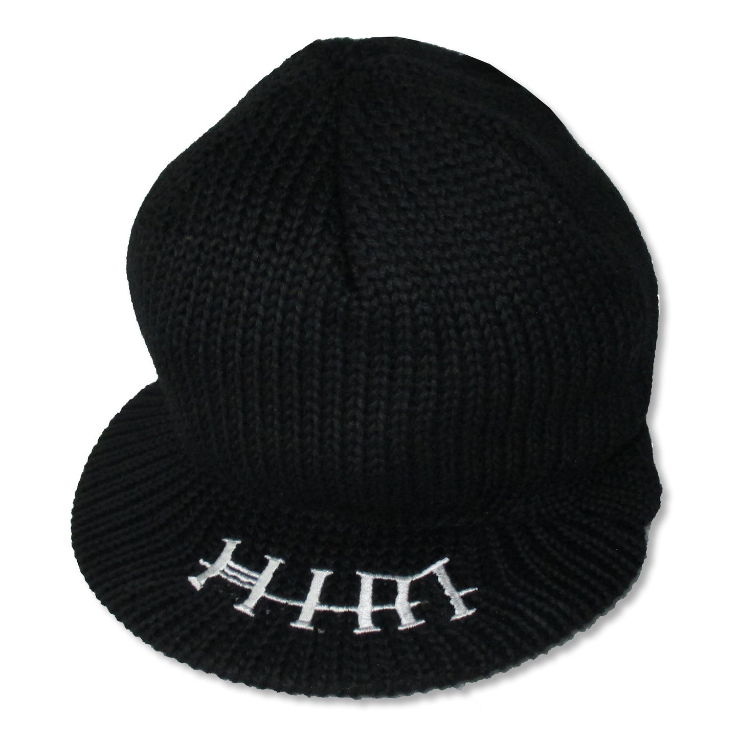 White Logo Billed Knit Beanie Beanie