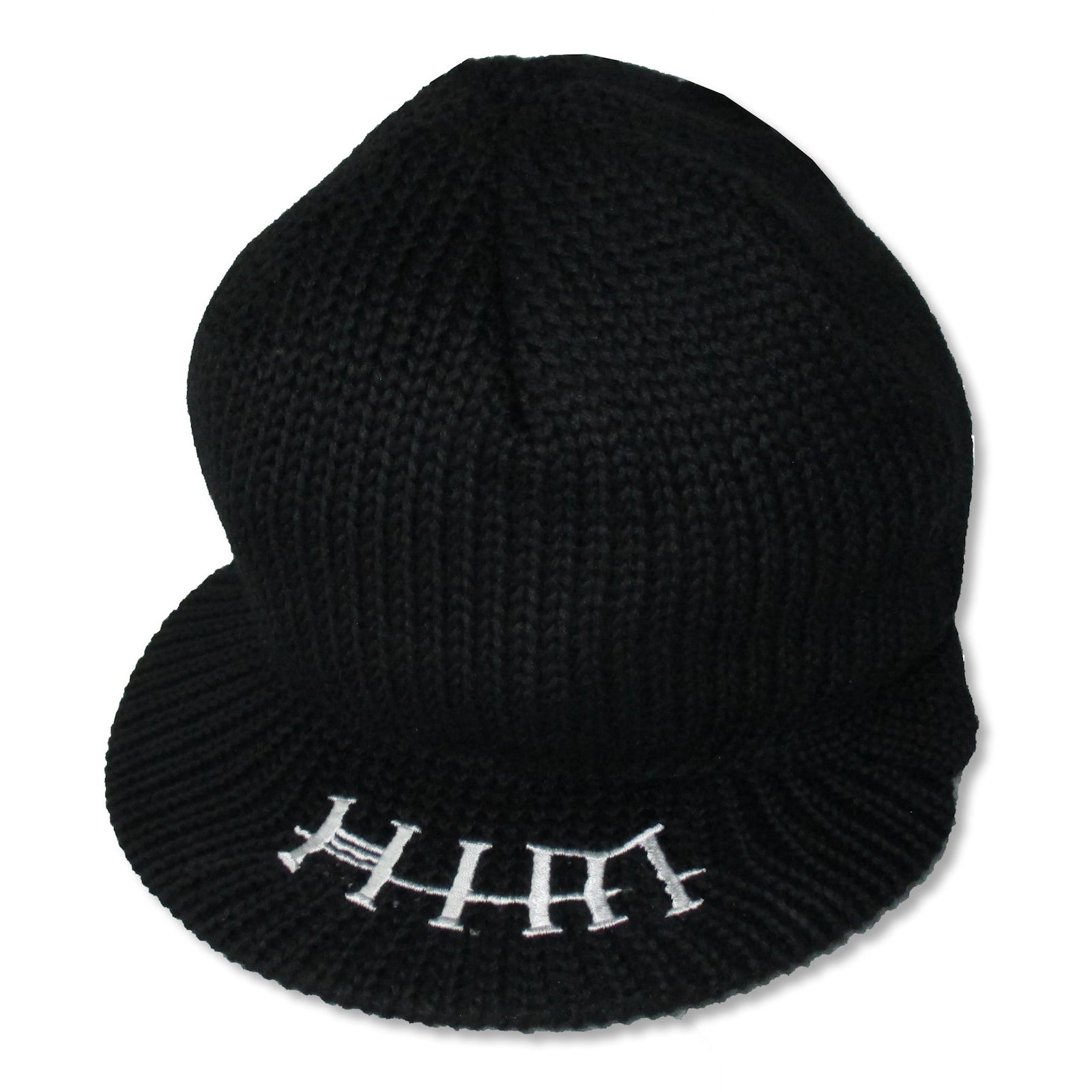 White Logo Billed Knit Beanie Beanie