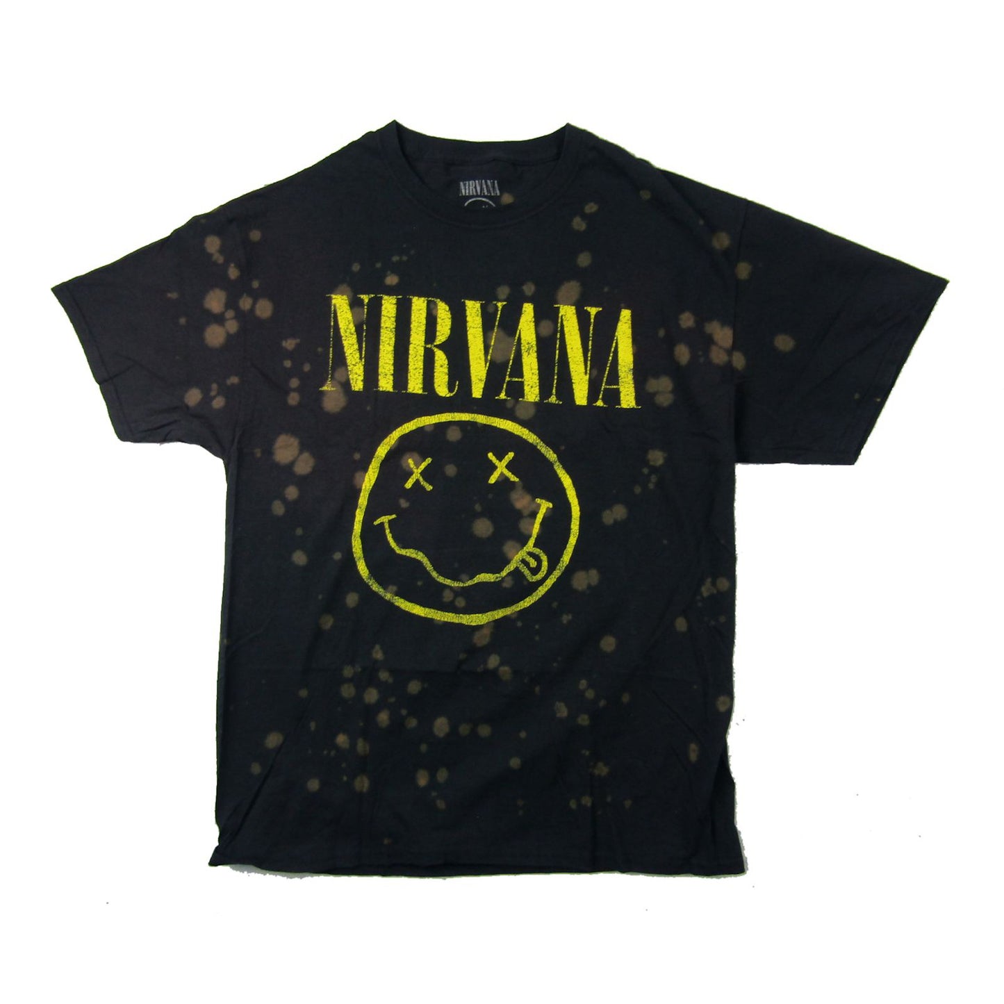 Nirvana Distressed Smiley Dyed Acid Wash T-shirt
