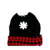 White Asterisk Black Knit Beanie Beanie