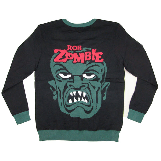 Rob Zombie Jumbo Green Face Ugly Christmas Sweater Sweatshirt