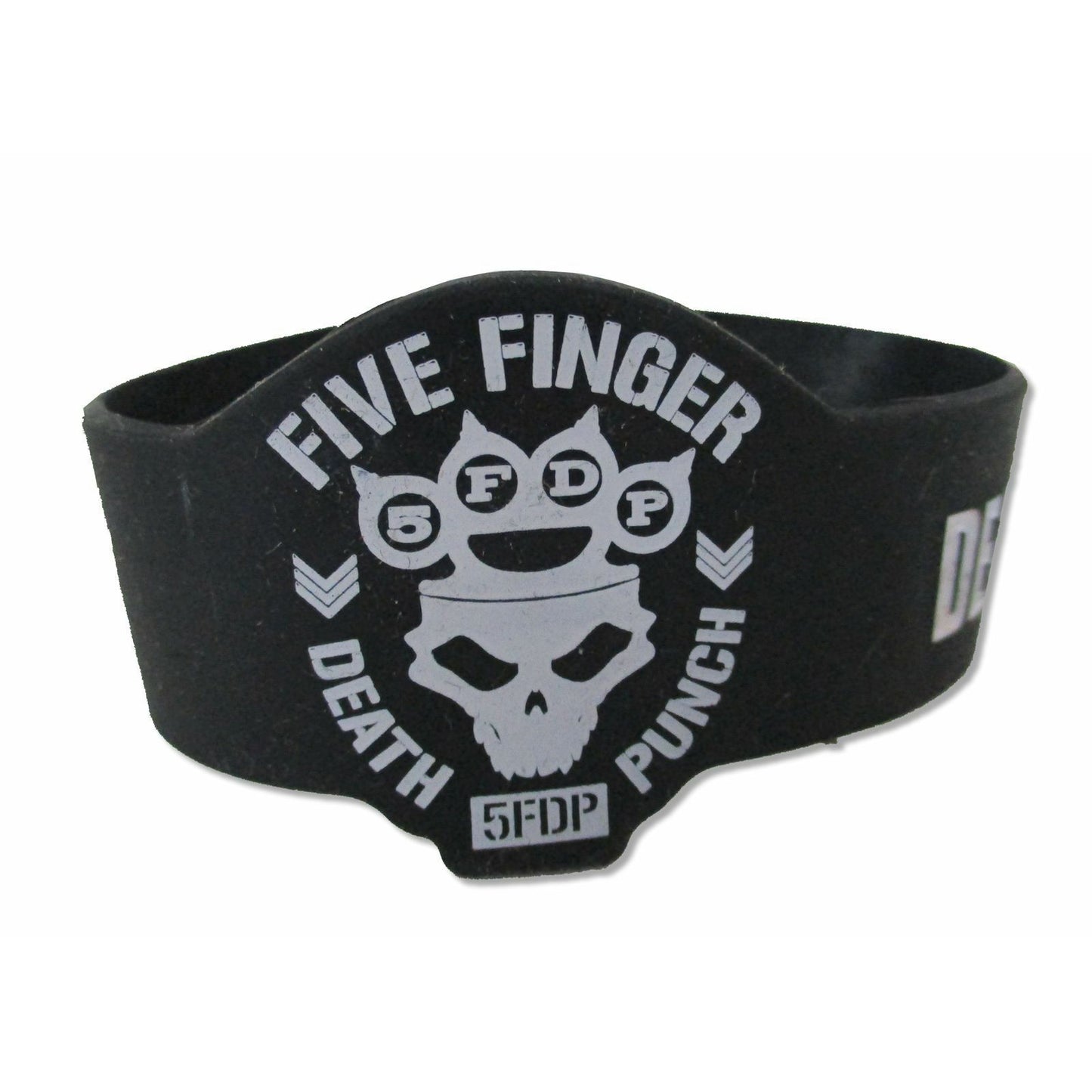 Knuckles Chevron Black Die-cut Silicone Wristband Rubber Bracelet