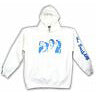 Blue Faces Image Pullover Hooded Sweatshirt