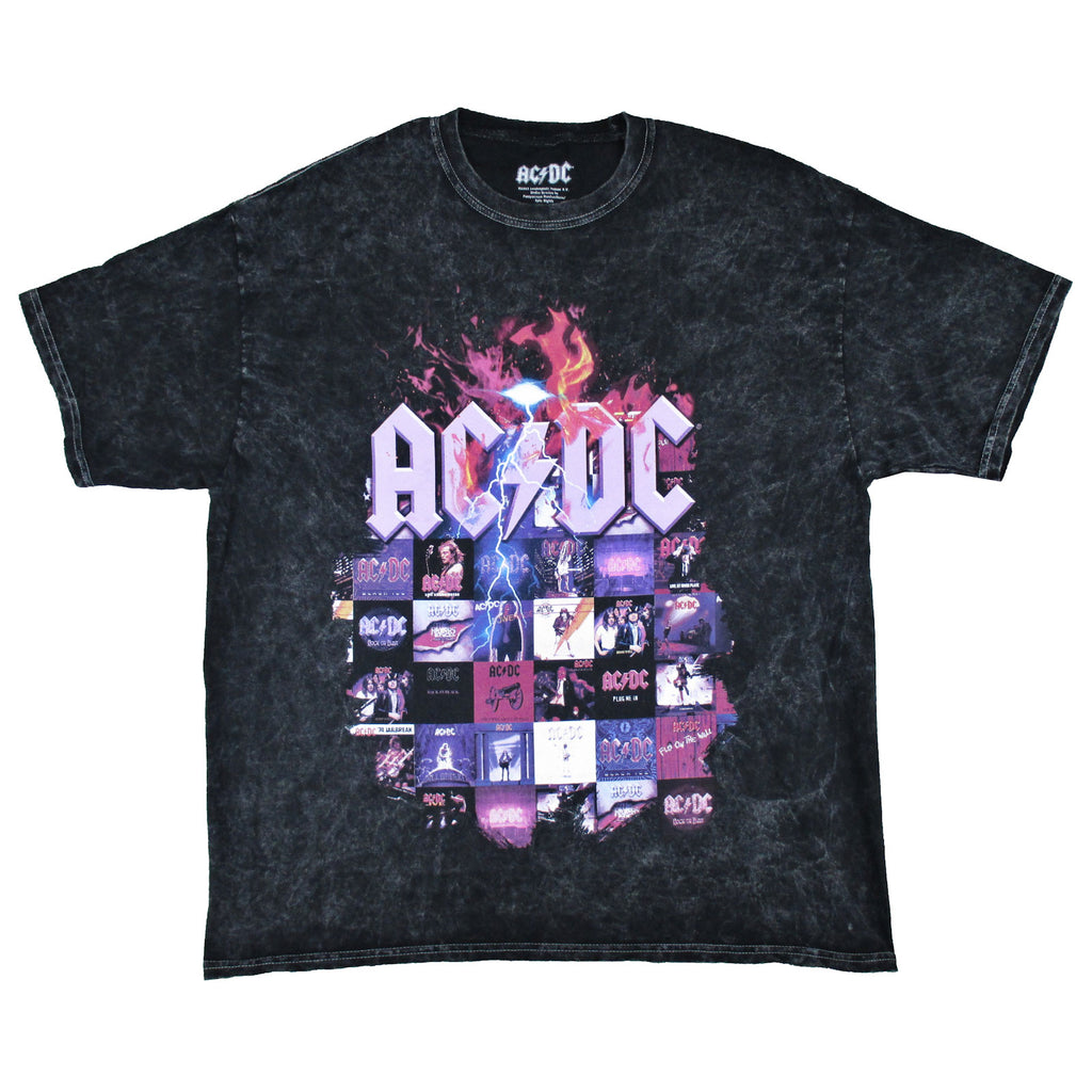 AC/DC Album Covers Collage Stone Washed T-shirt 438087 | Rockabilia ...