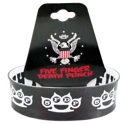 Reversible Black & White Wristband Rubber Bracelet