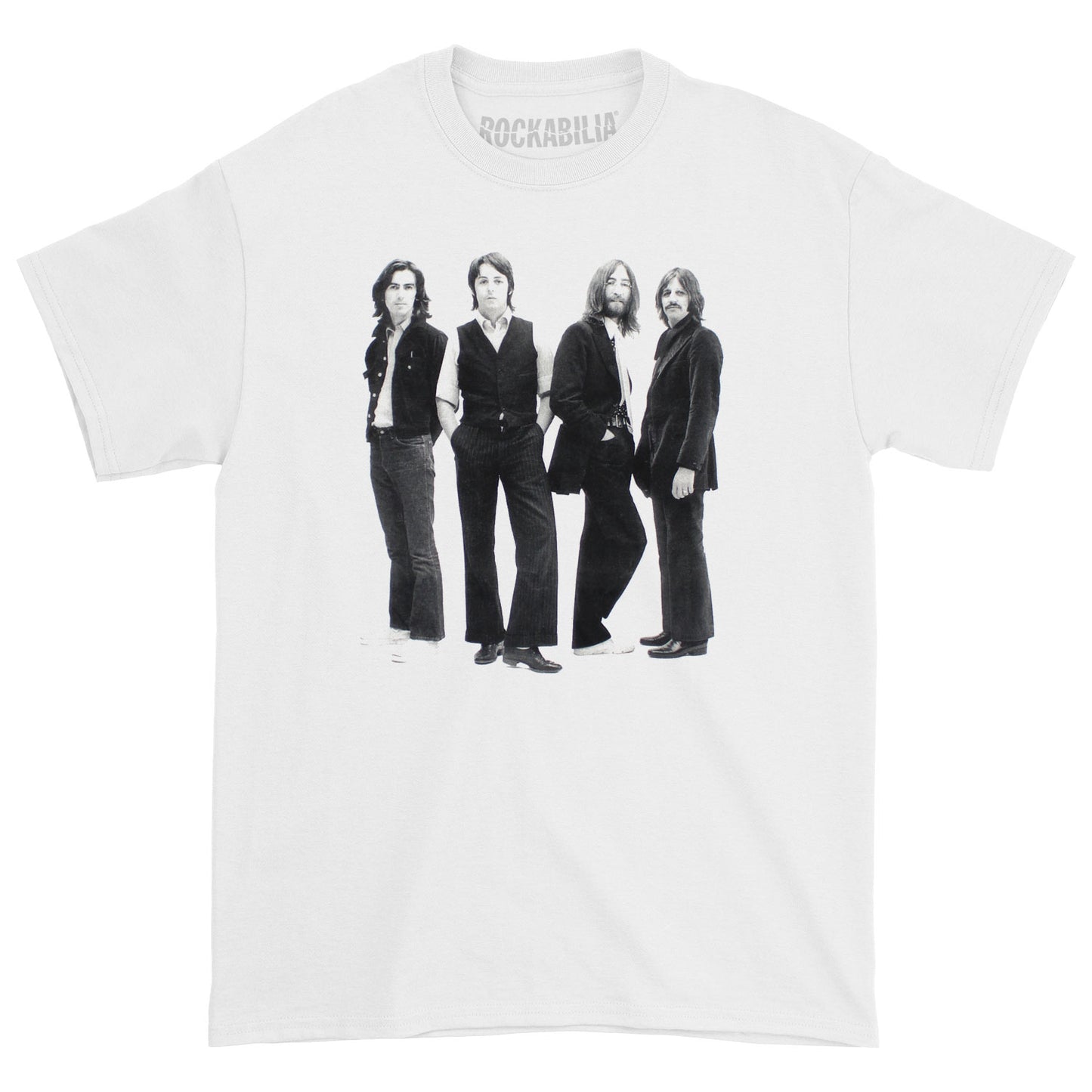 Beatles Black & White Group Posed Standing Photo T-shirt