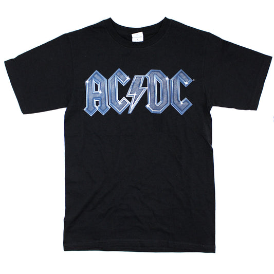 AC/DC Shiny Blue Textured Logo T-shirt