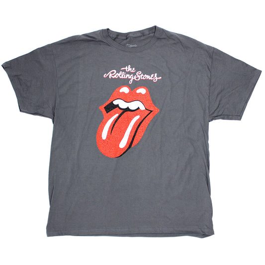 Rolling Stones Crack Logo & Tongue on Dark Gray Tee T-shirt