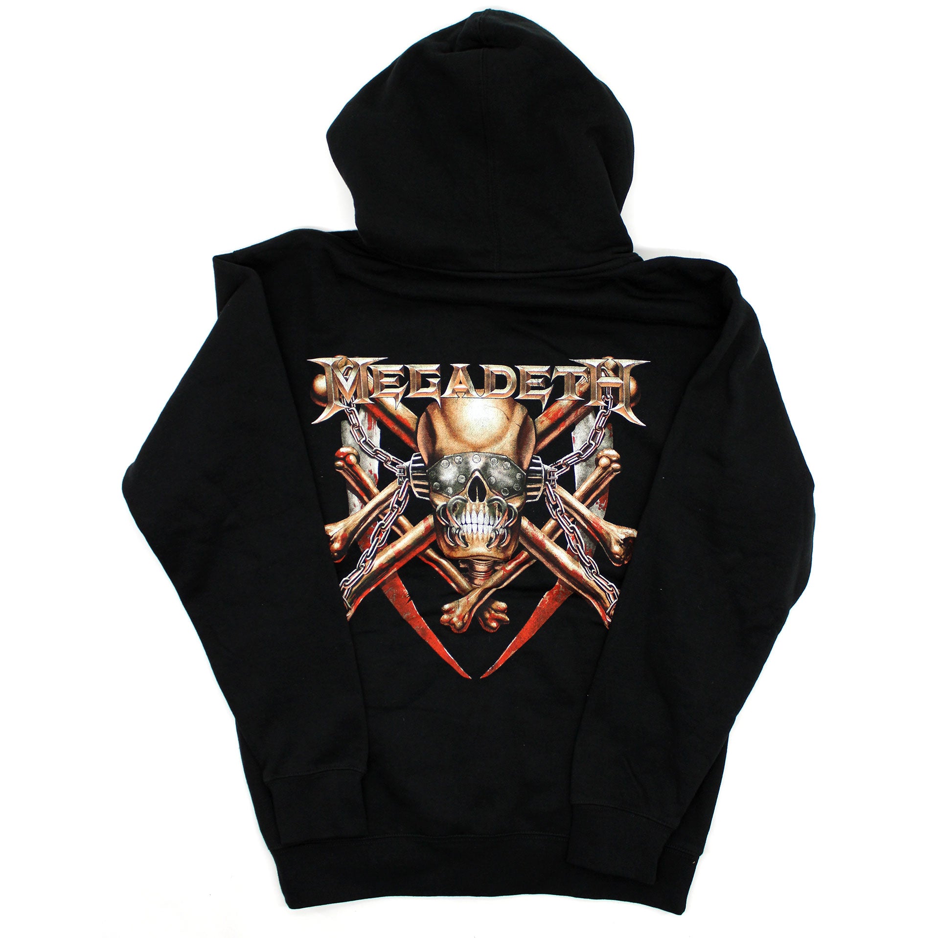 Megadeth Red Pocket Logo Zippered Hooded Sweatshirt