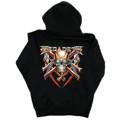 Megadeth Red Pocket Logo Zippered Hooded Sweatshirt