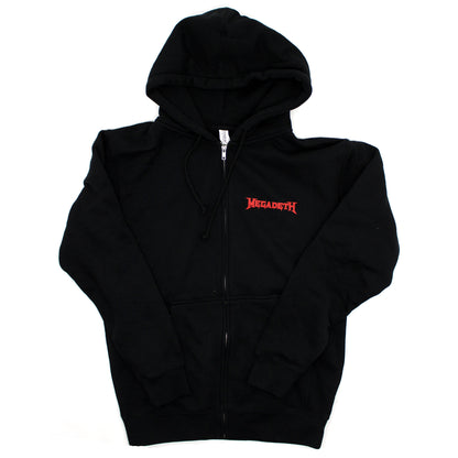 Megadeth Red Pocket Logo Zippered Hooded Sweatshirt