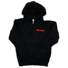 Red Pocket Logo Zippered Hooded Sweatshirt