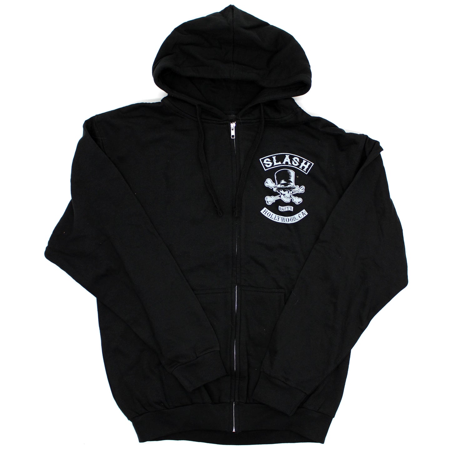 Slash R&FN'R Hollywood, CA Biker Patch Zippered Hooded Sweatshirt
