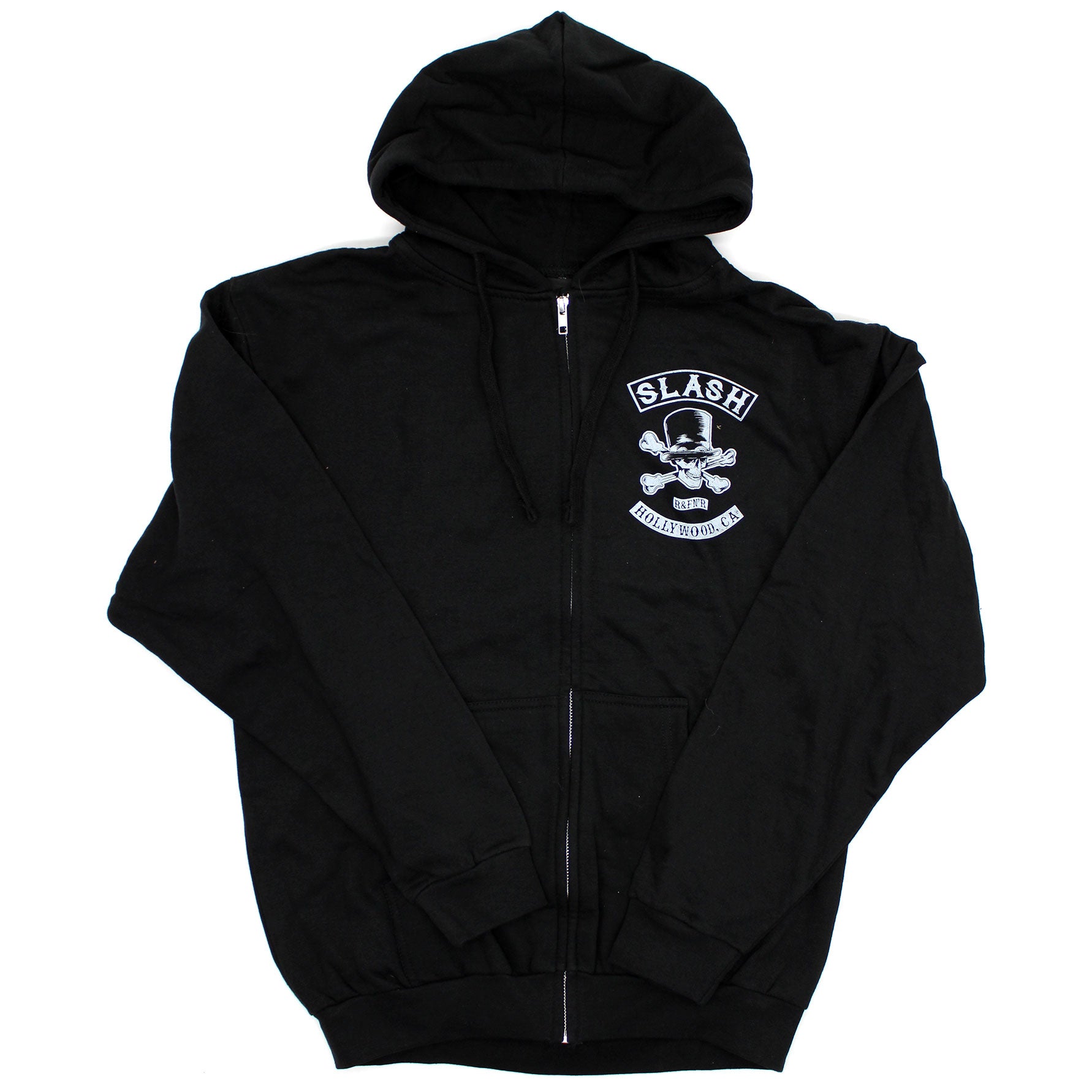 Slash R&FN'R Hollywood, CA Biker Patch Zippered Hooded Sweatshirt